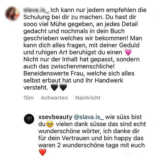 Wimpernverlängerung Wimpernschulung Bonn Kundenfeedback 2